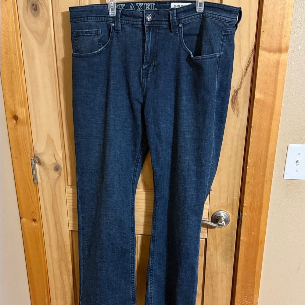 TK AXEL Men's Slim Bootcut Jeans - Dark Blue